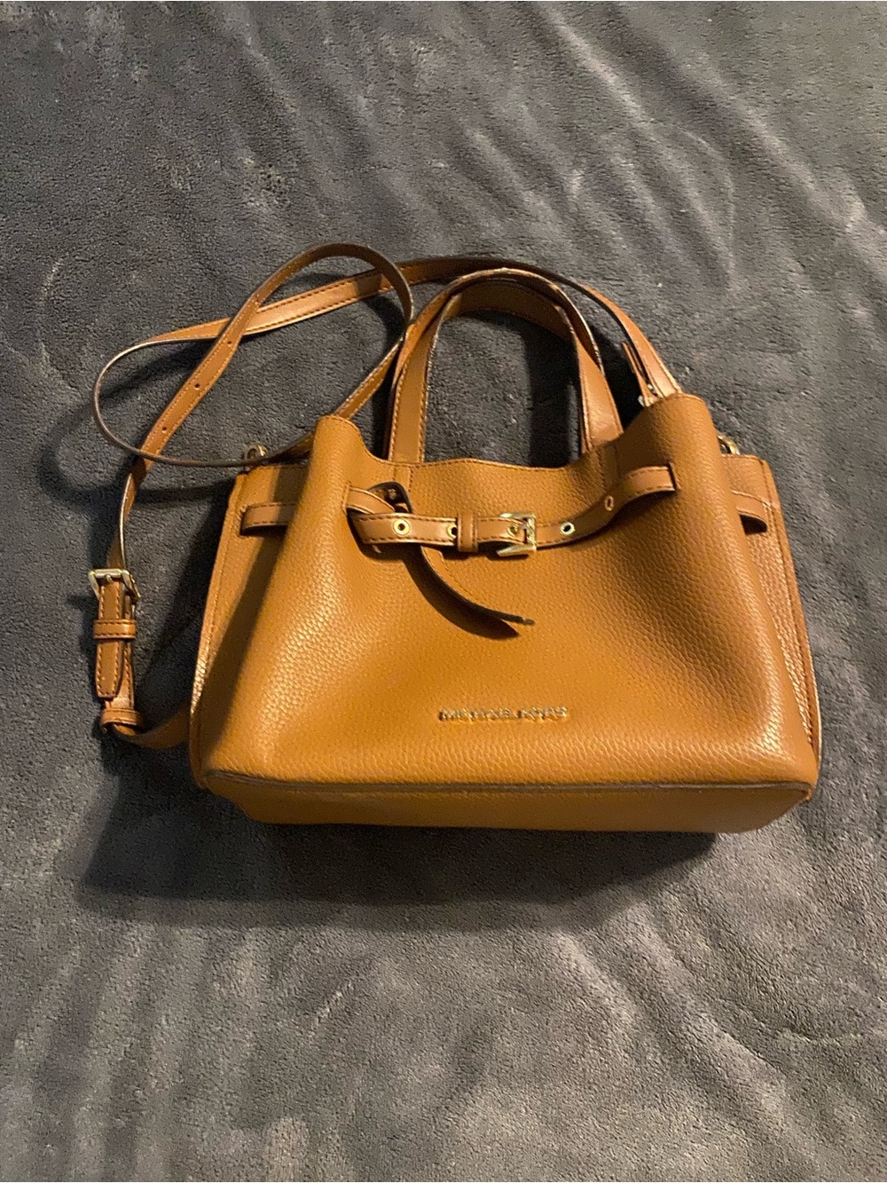 Michael Kors Tan Leather Satchel with Gold Hardware